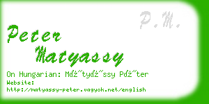 peter matyassy business card